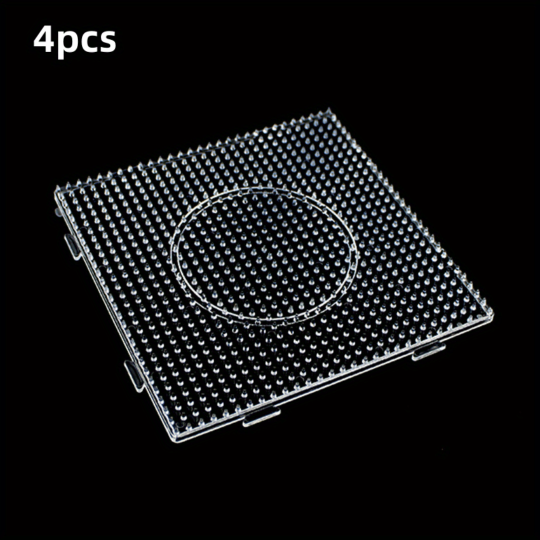 4Pcs Fuse Beads Boards 5mm Large Clear Plastic Pegboards for Jewelry Making
