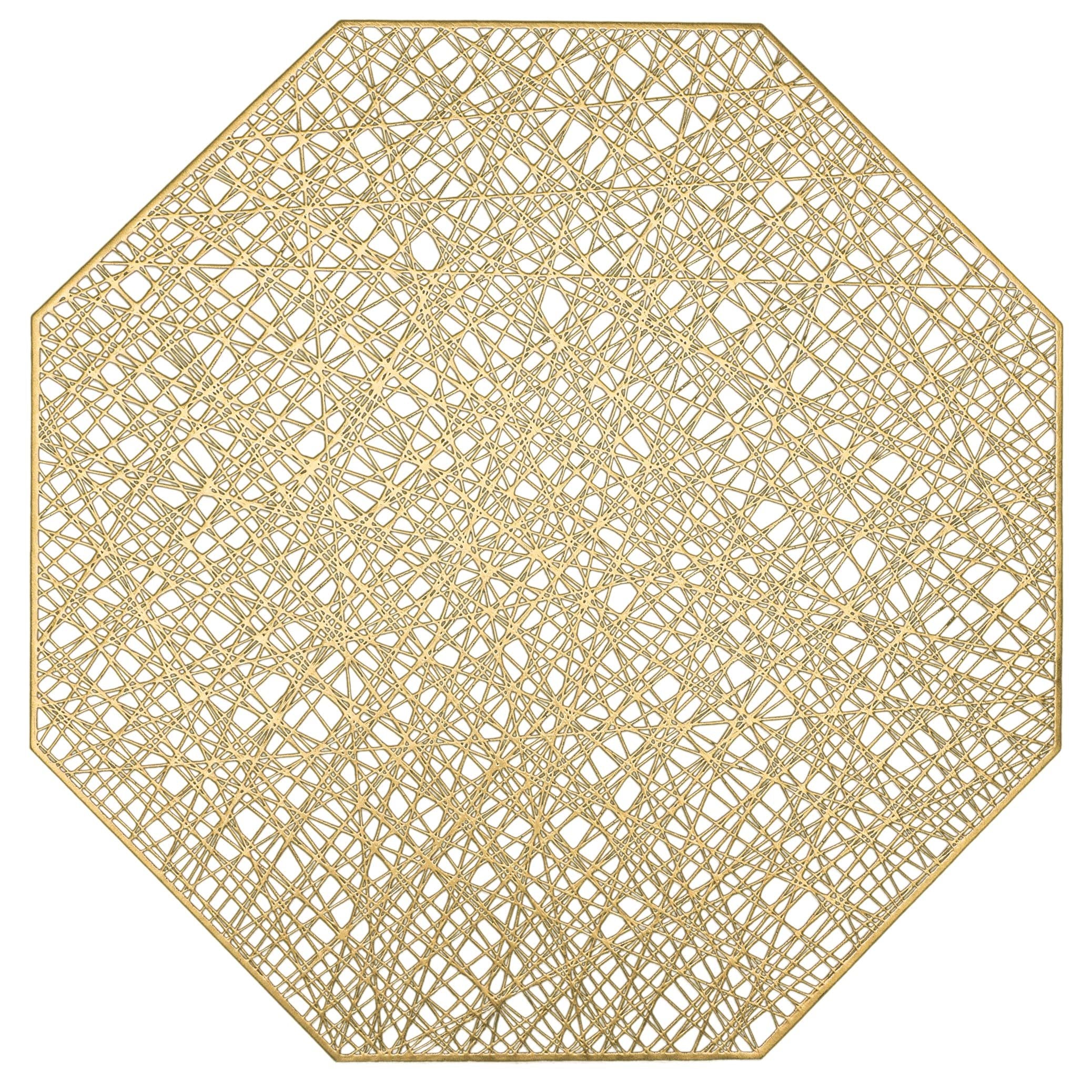 6pcs Plastic Placemats Octagonal Messy Silk PVC Non-slip Heat Insulation Mat