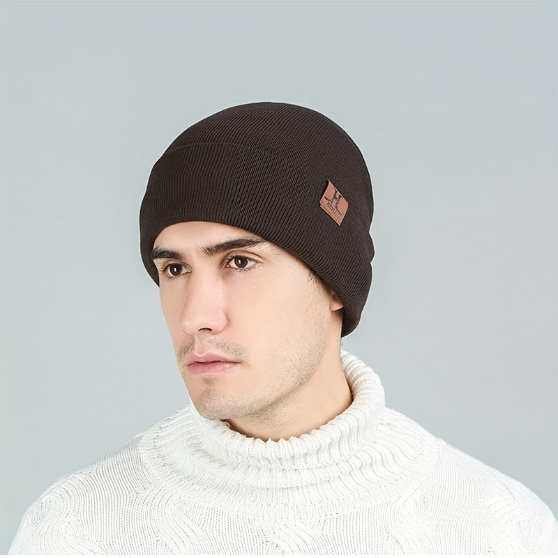 Cuffed Men's Warm Knitted Pullover Hat - Casual Style