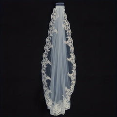 Lace Edge Bridal Veil With Comb Wedding Hair Accessories