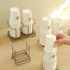 Desktop Cup Holder Iron Shelf Disposable Mug Cup