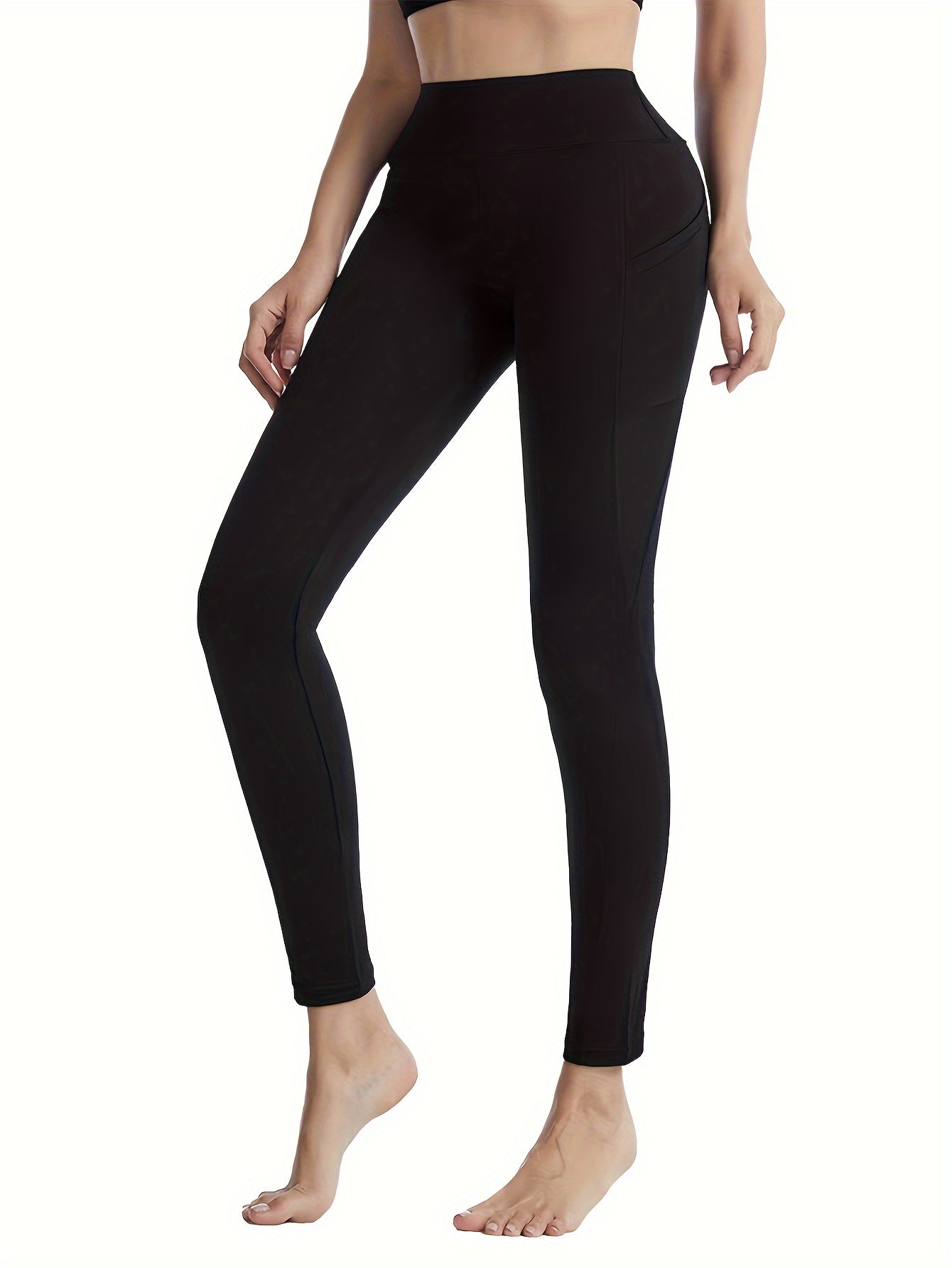 Solid High Rise Fitness Leggings