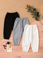 3pcs Boys Active Sweatpants Quick Drying Jogger Sports Pants Kids Clothes