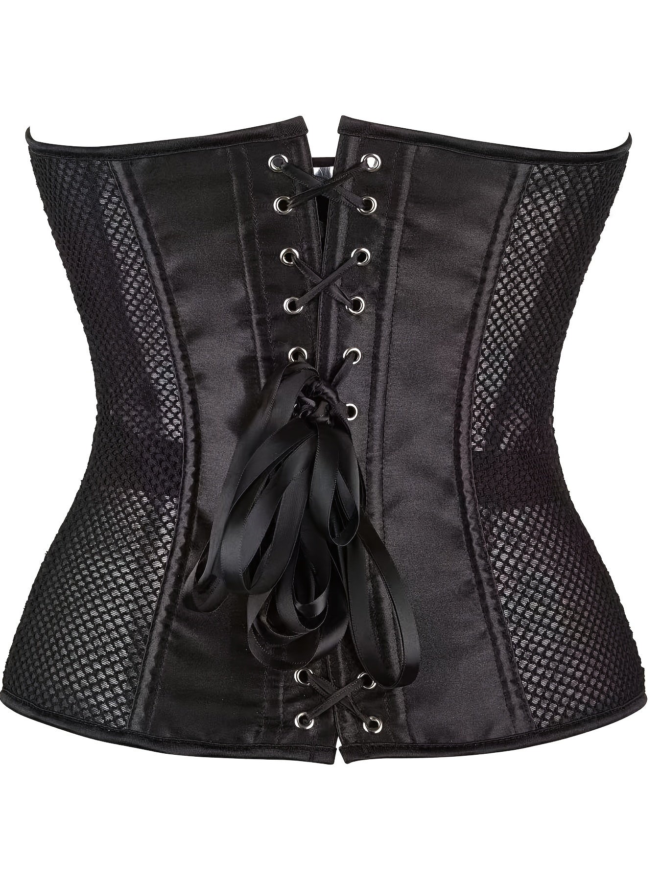 Mesh Corset Bustier Tummy Control Lace Up Body Shaper Women's Lingerie
