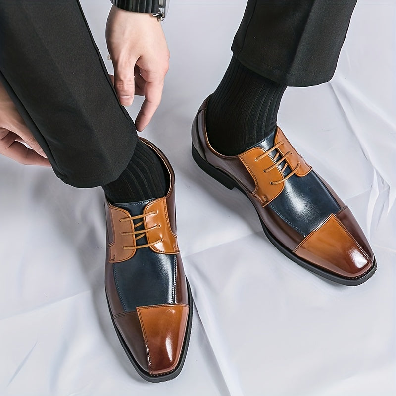 Men's Block Derby Shoes Office Business Formal Events