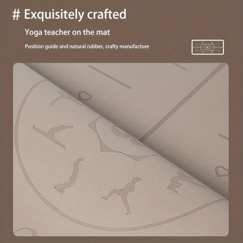 Frosted Rubber Yoga Mat w/ Guide Line for Yoga Pilates Fit
