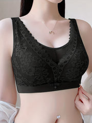 Lace Wireless Push Up Bra Comfortable Breathable Lingerie