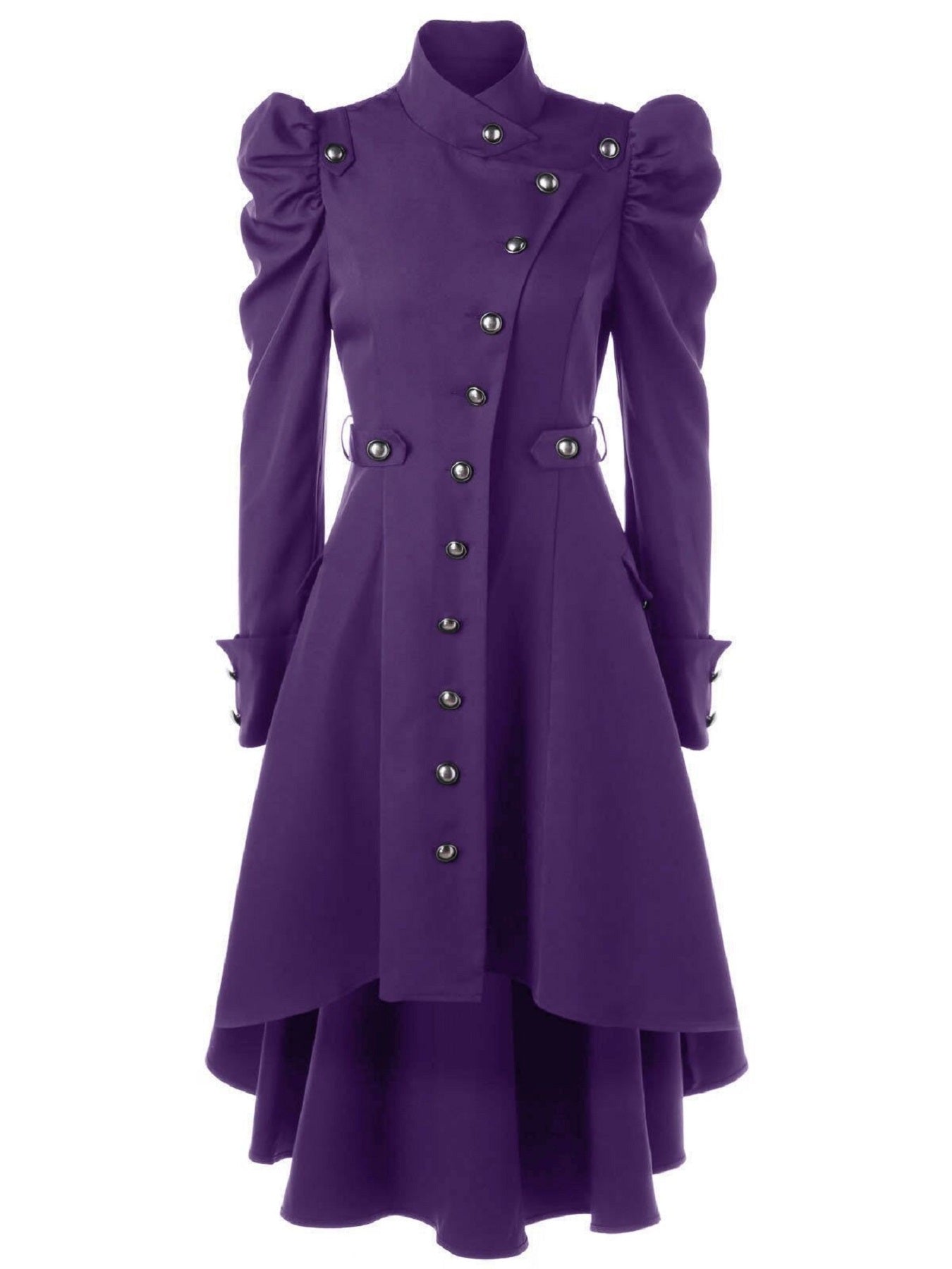 Double Breasted Belted Pea Coat Spring Mid Long Lapel Outerwear