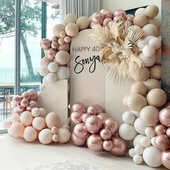 144pc Retro Apricot Balloon Set for Home Decoration