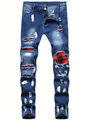 Men's Ripped Jeans Casual Street Style Distressed Denim Pants