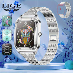 LIGE Crystal Smartwatch for Women - Large Screen, Call Answer, Message Notify