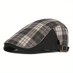 Stylish Corduroy Berets Plaid Newsboy Cap Cabbie Caps Duckbill Visor