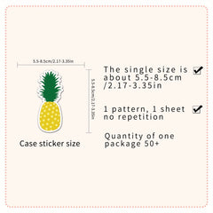 50 Pineapple Pattern Waterproof Stickers Water Bottles Laptop Luggage