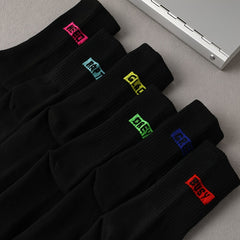 6 Pairs Letter Print Mid Tube Socks Women's Stockings