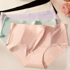 5pcs Seamless Solid Briefs Stretchy Intimates Panties