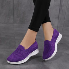 Women's Lightweight Woven Sneakers Slip-on Sports Shoes