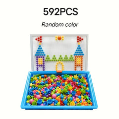 DIY Mushroom Nail Puzzle Educational Toy 296pcs 592pcs