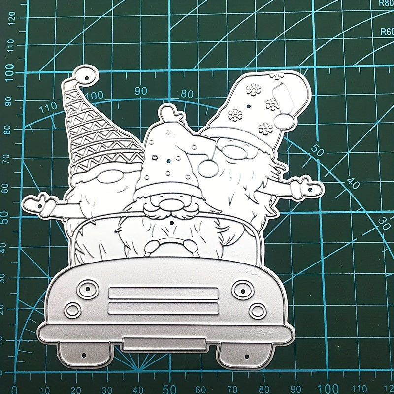 Christmas Series Cutting Dies Santa Claus Driving Flower Pressing Mold