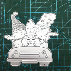 Christmas Series Cutting Dies Santa Claus Driving Flower Pressing Mold