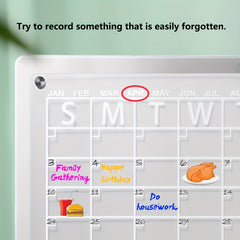 Acrylic Magnetic Dry Erase Board Calendar For Fridge - Clear Reusable Calendar