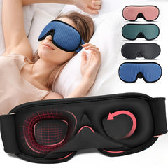 Blackout Sleep Eye Mask 3D Contoured Blindfold Adjustable Strap