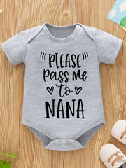 Baby Girls Funny Letter Print Romper Short Sleeve Onesie
