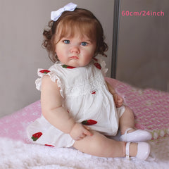 24in Big Fat Doll 3D Beige Reborn Baby Girl Alive Princess Gift