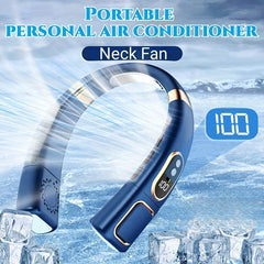 2PCS Portable Neck Fan Ice Porcelain Sheet Cooling Fast Charging 5 Wind Speeds