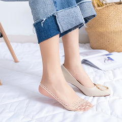 5 Pairs Lace Half Palm Socks Summer Thin Breathable Women's Stockings