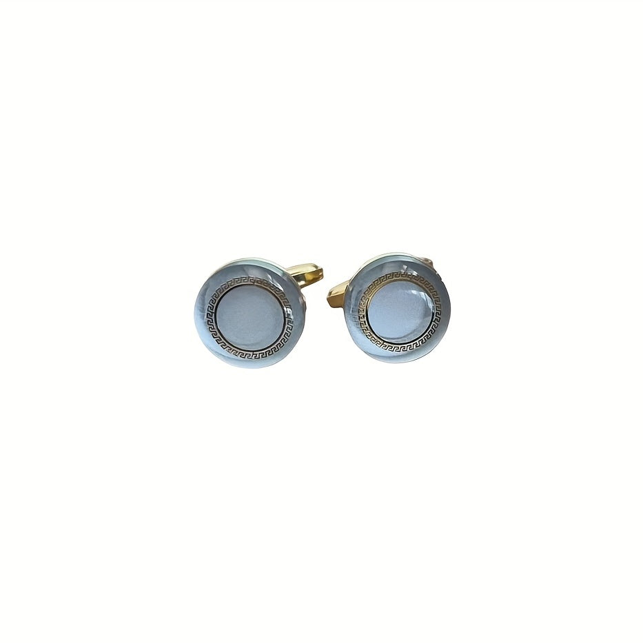 Copper Round Cufflinks For Men