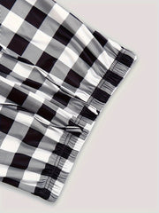 Plaid Print Drawstring Pants Women's Casual Loungewear