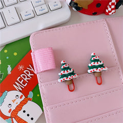 10pcs Christmas Resin Paper Clip Office File Storage Finishing