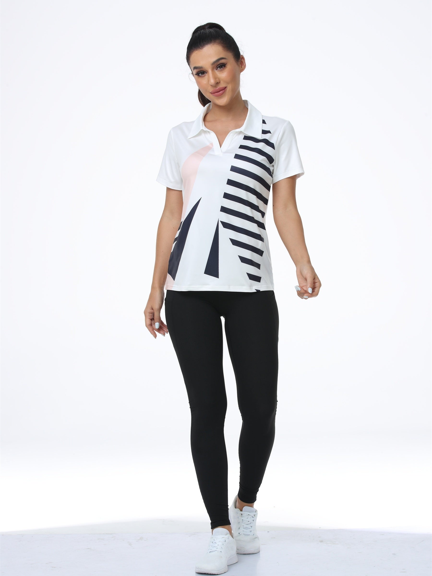 Lapel Neck Cycling Jersey Quick Dry Sports Polo Shirts Women's Clothing