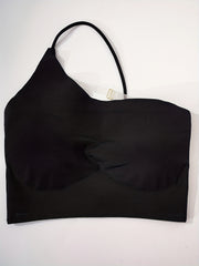One Shoulder Strap Bralette Comfy Seamless Solid Bra