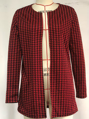 Plaid Print Crew Neck Jacket for Women