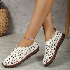 Women's Hollow Out Clogs Slip On Flat Shoes Lightweight Walking Shoes