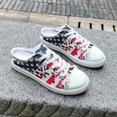 Women's Stars & Striped Lace Up Canvas Shoes Lightweight Casual Shoes