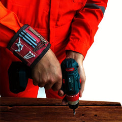 Magnetic Wristband for Handymen Holds Screws & Tools