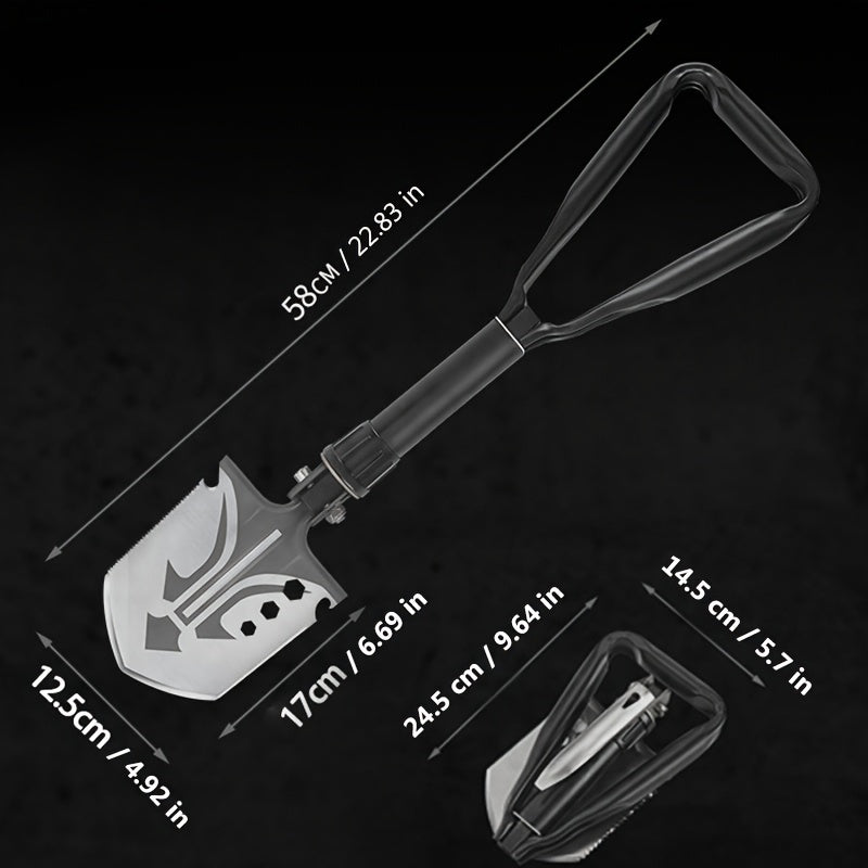 Portable Camping Shovel High Temp Steel Trench Tool Fold Handle Shovel