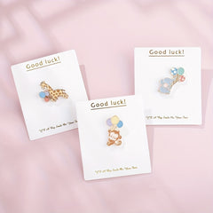 Animal Brooch Set for Girls Elephant Monkey Giraffe Balloon Pins