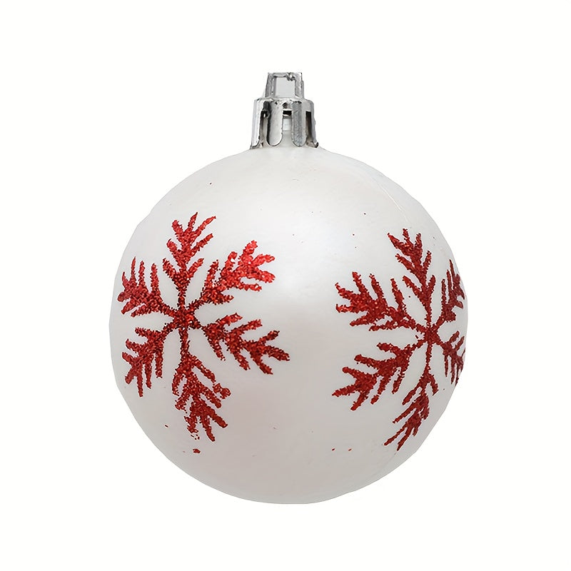 12pcs Christmas Snowflake Mini Balls Shatter Resistant Home Tree Decor