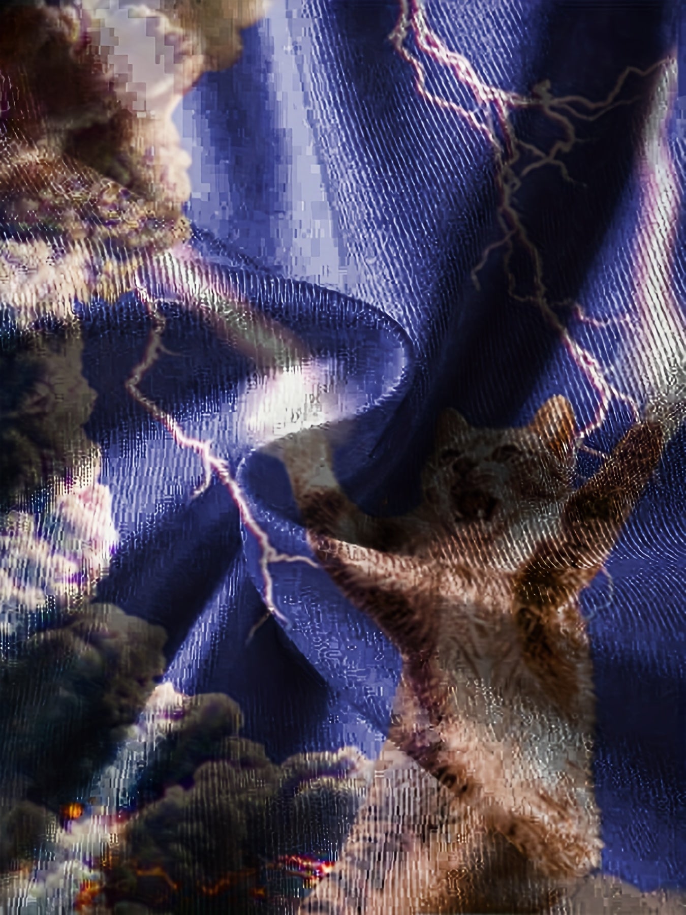 Boys Cat & Lightning 3D Print T Shirt Summer Tee