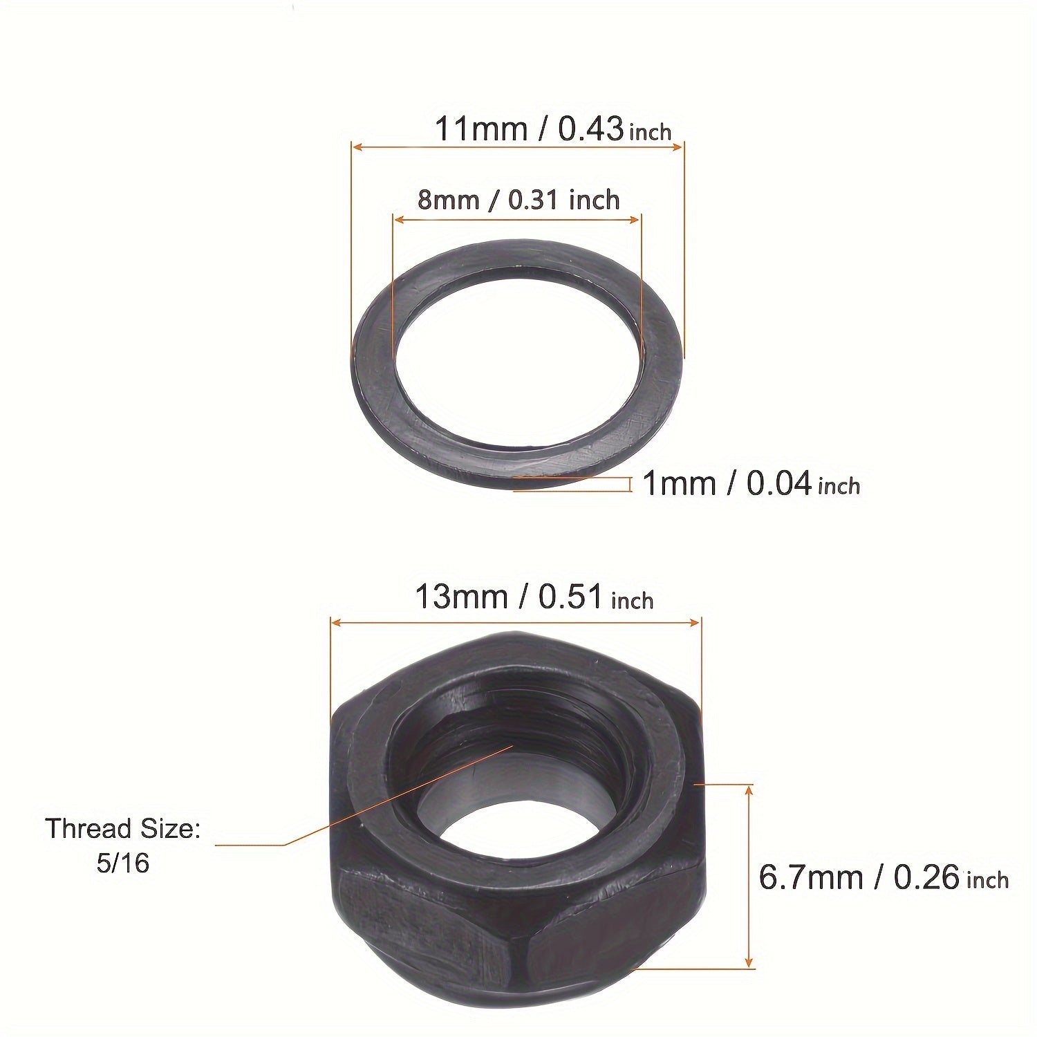 16pcs Skateboard Nuts And Washers Hardware Kit