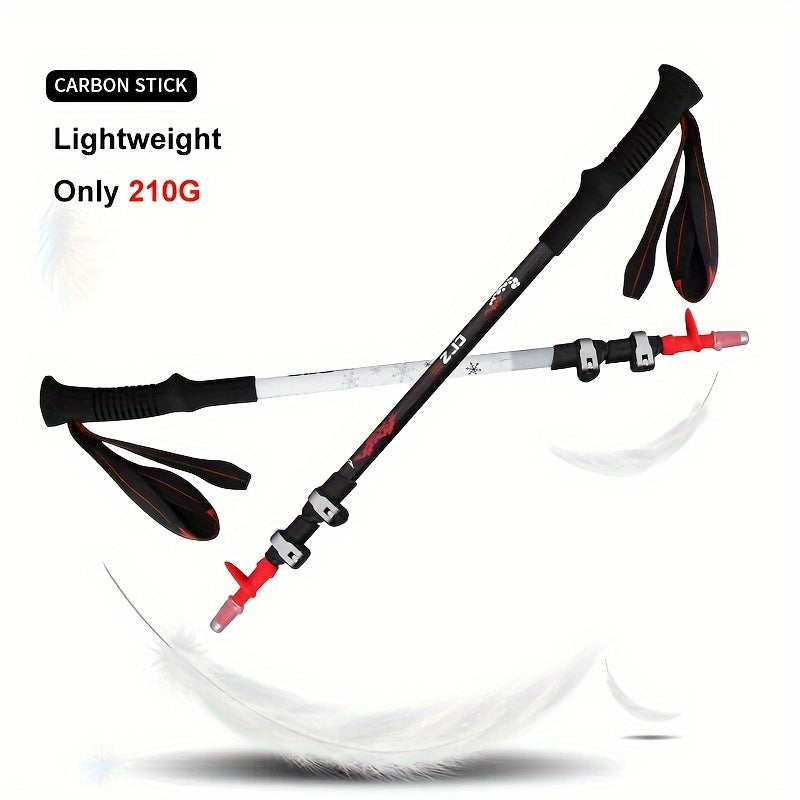 Carbon Fiber Trekking Poles Lightweight Telescopic Hiking Sticks