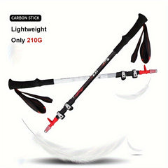 Carbon Fiber Trekking Poles Lightweight Telescopic Hiking Sticks