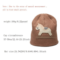 Animal Horse Knit Hat Skull Cap for Women Girls