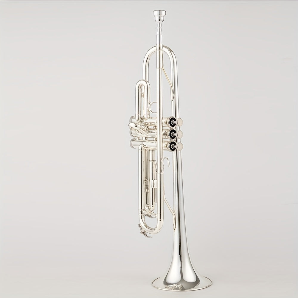 Professional Silver Trumpet B flat Brass Nickel Tube Body Playing Trumpet