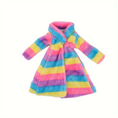 Rainbow Plush Doll Coat & Skirt Set - Fashionable Accessories for 30 Dolls
