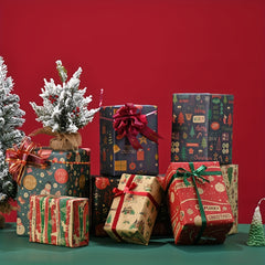 8pcs 50 Christmas Wrapping Paper Gift Boxes Holiday Arts Crafts Decorations
