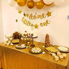 Glitter Sequin Table Cloth Rose Golden Tablecloth Wedding Birthday Party